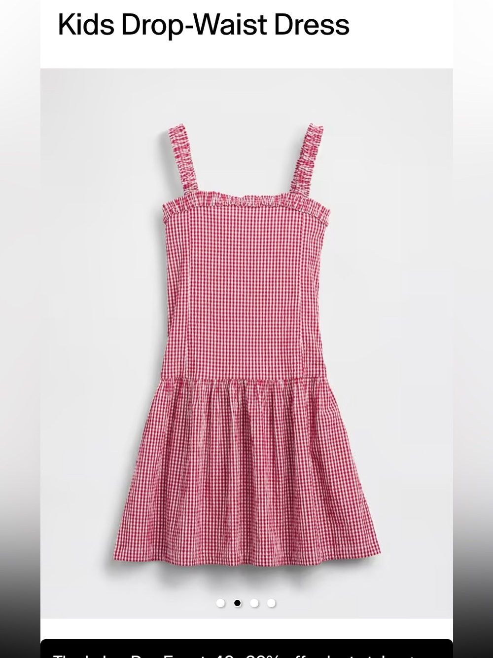 GAP Red Gingham Drop-Waist Sundress